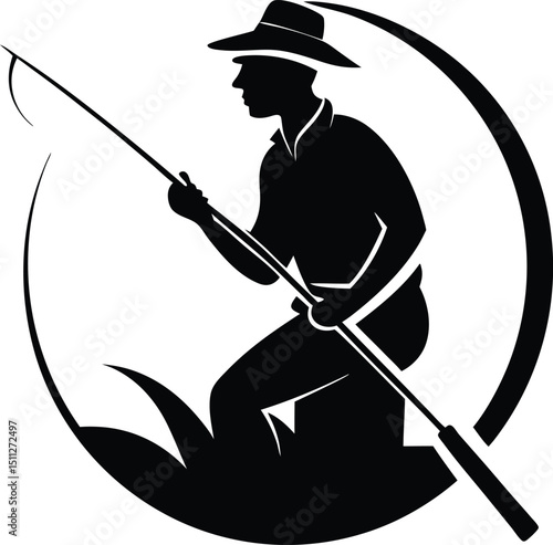 fishing man vector illustration 