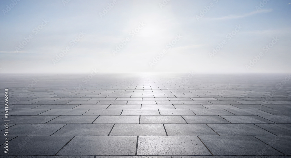 Fototapeta premium Empty concrete pavement expanse with daylight