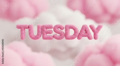 Tuesday Text Pink Clouds