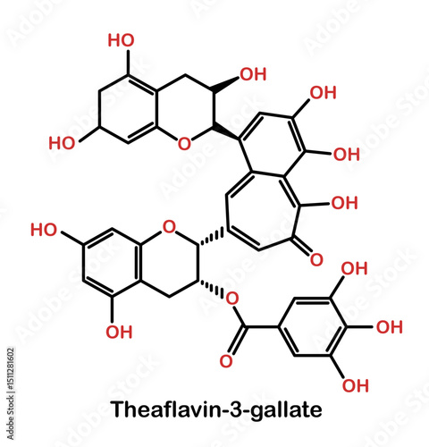 Chemical structure of theaflavin-3-gallate