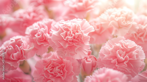 Wallpaper Mural Blushing Pink Carnations – Soft Light Floral Print.Created by AI. Torontodigital.ca