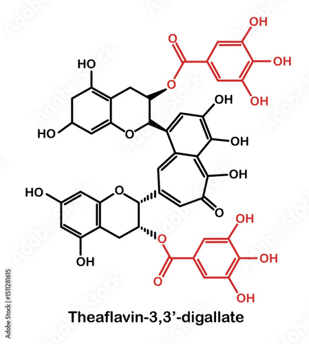 Chemical structure of theaflavin-3,3’-gallate