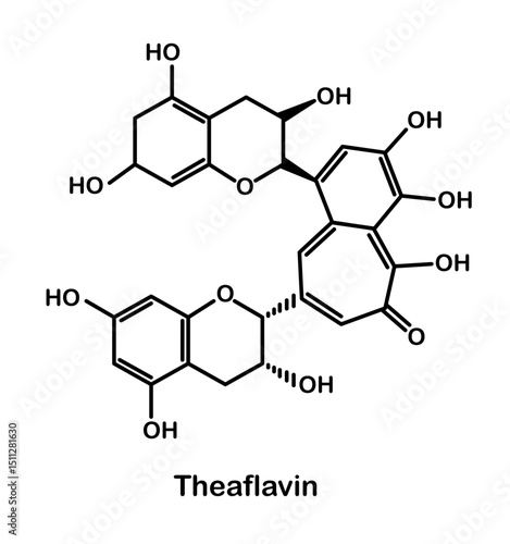 Chemical structure of theaflavin