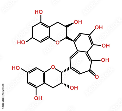 Chemical structure of theaflavin