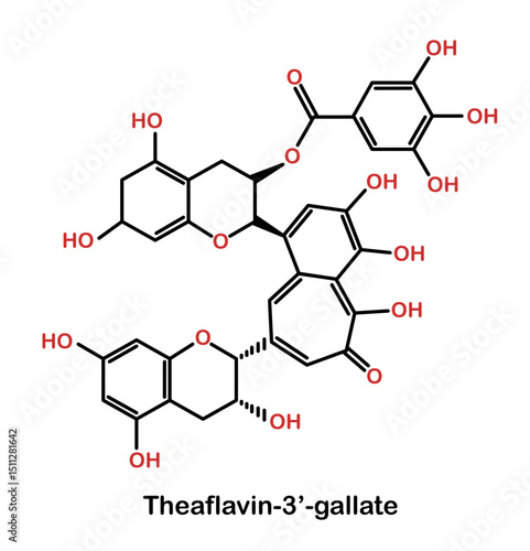 Chemical structure of theaflavin-3’-gallate