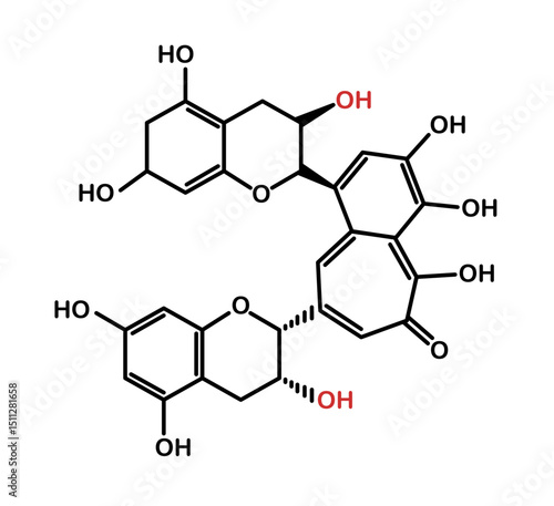 Chemical structure of theaflavin