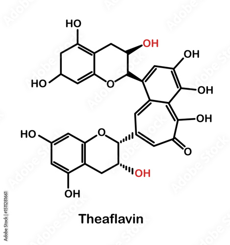 Chemical structure of theaflavin
