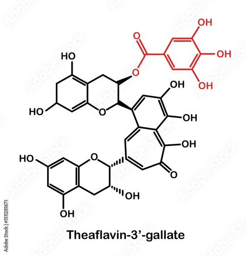Chemical structure of theaflavin-3’-gallate