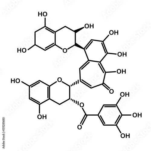 Chemical structure of theaflavin-3-gallate
