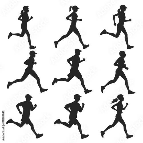 Wallpaper Mural runners vector silhouettes Torontodigital.ca