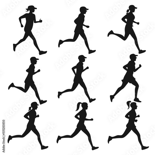 Wallpaper Mural runners vector silhouettes Torontodigital.ca