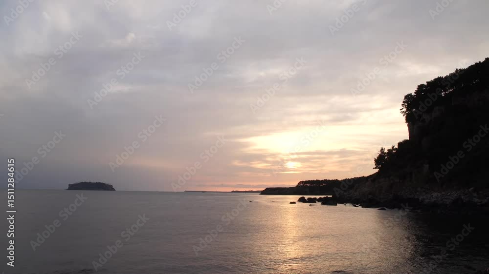 sunset on the coast, sunset on the sea, timelapse sunset on the coast, sunset on the sea, timelapse