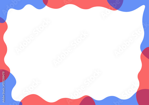 万博風の赤と青のかわいいフレーム