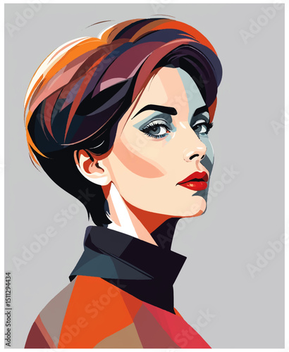 woman with a modern hair style looking forward  