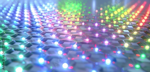 Futuristic Hexagonal LED Light Grid Display