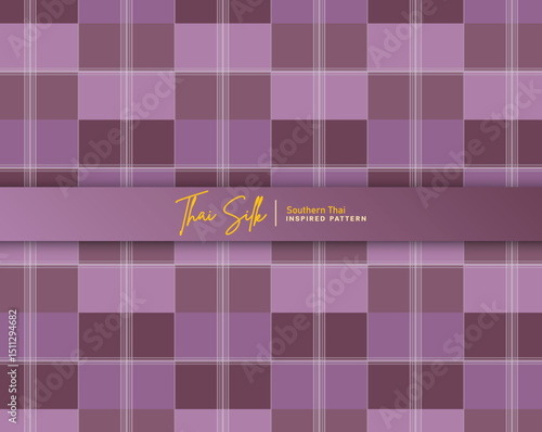 Decorative seamless pattern background. Inspired by Southern Thai silk pattern style called "Sarong Tarang". Colored in rose pink