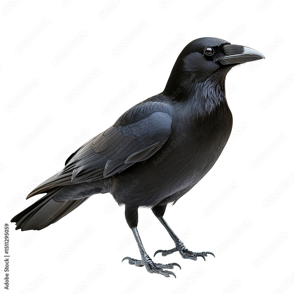 Fototapeta premium Crow isolated in transparent background 
