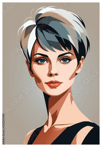 woman with a modern hair style looking forward  