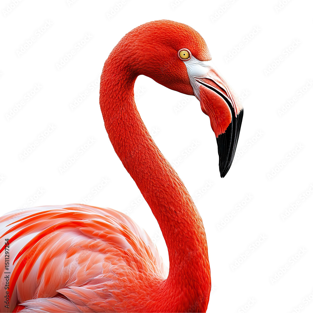 Obraz premium Flamingo isolated in transparent background 