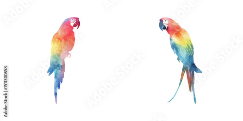 abstract color silhouette of macaw bird watercolor vector illustration