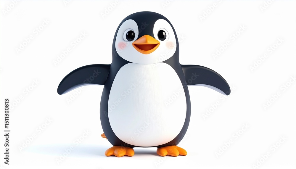 Obraz premium penguin character with rounded body and tiny flippers