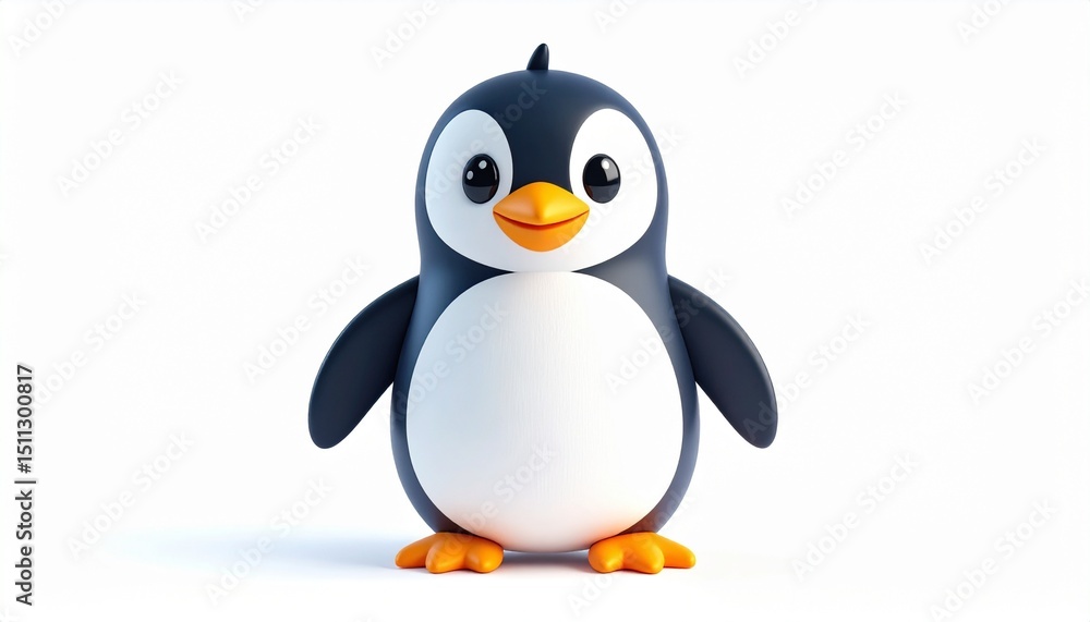 Obraz premium penguin character with rounded body and tiny flippers