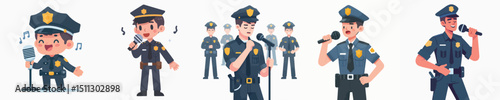 police character vector is singing