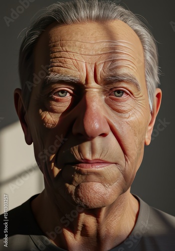 portrait of senior man By Generated AI