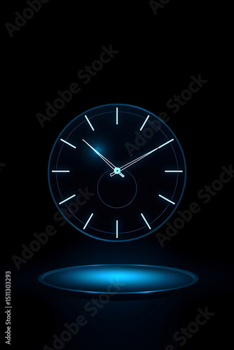 Wallpaper Mural clock on black background Torontodigital.ca