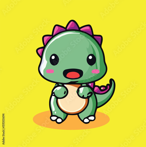 Adorable Shiba Inu in Green T-Rex Outfit – Funny Pet Vector Art - Cartoon Shiba Dressed as Dinosaur – Cute Animal Costume Design - Happy Shiba Inu in Dino Pajamas – Flat Style Pet Character