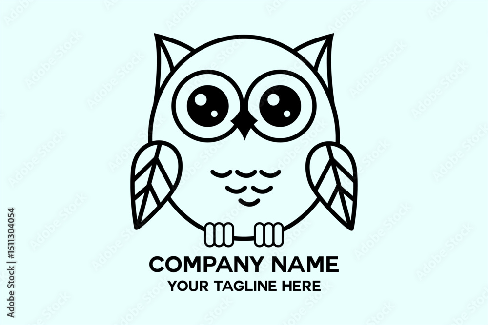 Fototapeta premium owl outline logo icon