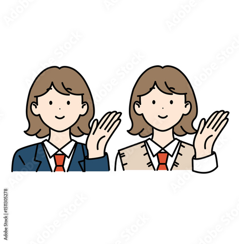 短髪の女子高生 ブレザー ベスト こちら