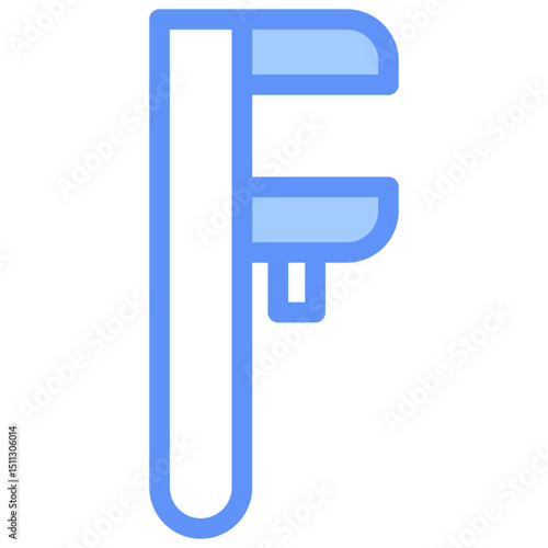 Tool Outline Blue Color Icon