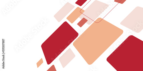 White background with abstract red grey square decoration. Vector illustration for modern presentation background, brochure design, business card background, website slider, landing page