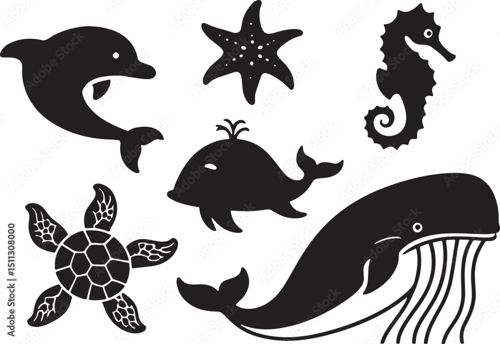 Fototapeta premium set of sea fish vector 