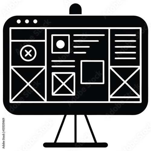 UX/UI Designer element isolated design critique board on white background