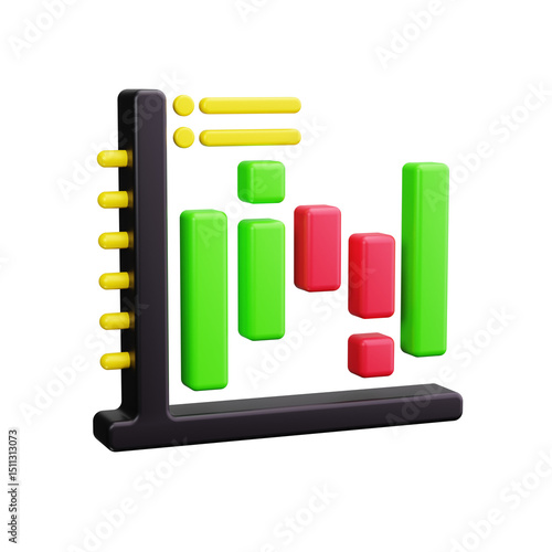 Obraz na płótnie Histogram 3d render icons