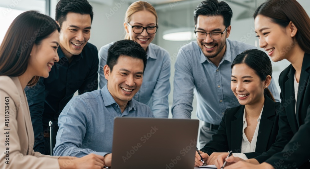 Diverse Team Collaborating On Business Project Together Diverse Team Collaborating On Business Project Together