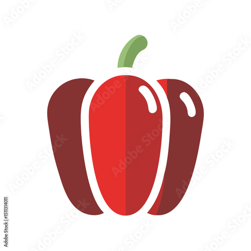Bell pepper illustration for children's healthy eating and food icons
