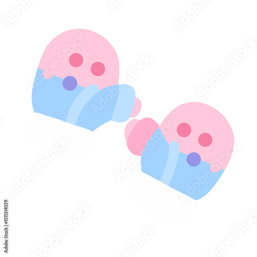 Baby scratch mittens illustration for newborn protection icons