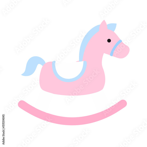 Rocking Horse Toy Icon for Classic Nursery and Kids Playroom