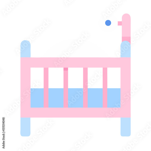 Baby cot illustration for nursery and sleep-related product designs