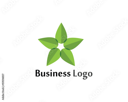 Star leaf  green nature logo and symbol template Vector