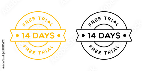 Vector 14 Days Free Trial Badge Label