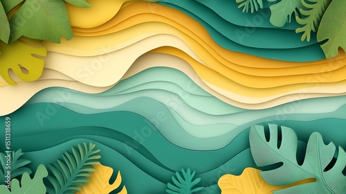 Tropical paper cut waves