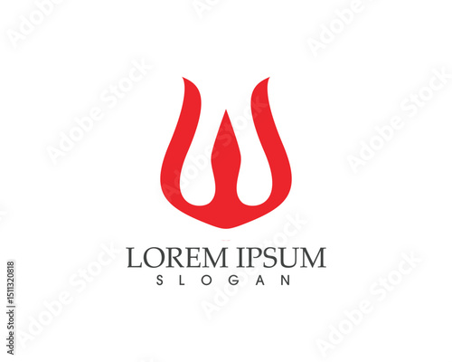 Magic trident logo and symbols template vector
