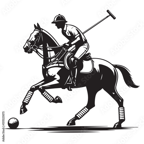 Polo player on horse image vector