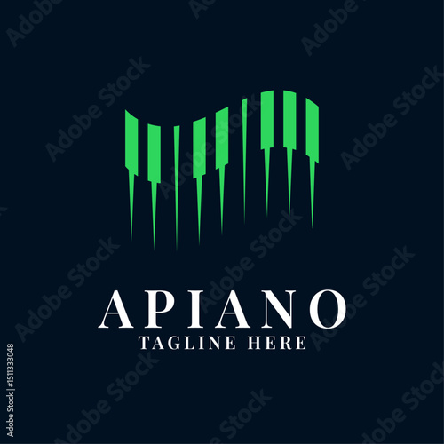 Aurora logo with piano combination