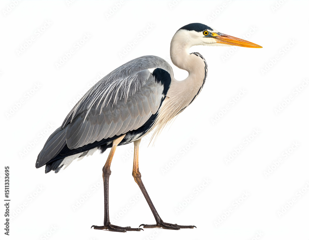 Majestic Heron in Hunting Stance A Stunning Wildlife Photograph Majestic Heron in Hunting Stance A Stunning Wildlife Photograph
