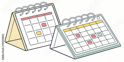 Calendar Set – Collection of Date, Month, and Planner Icons and Templates


